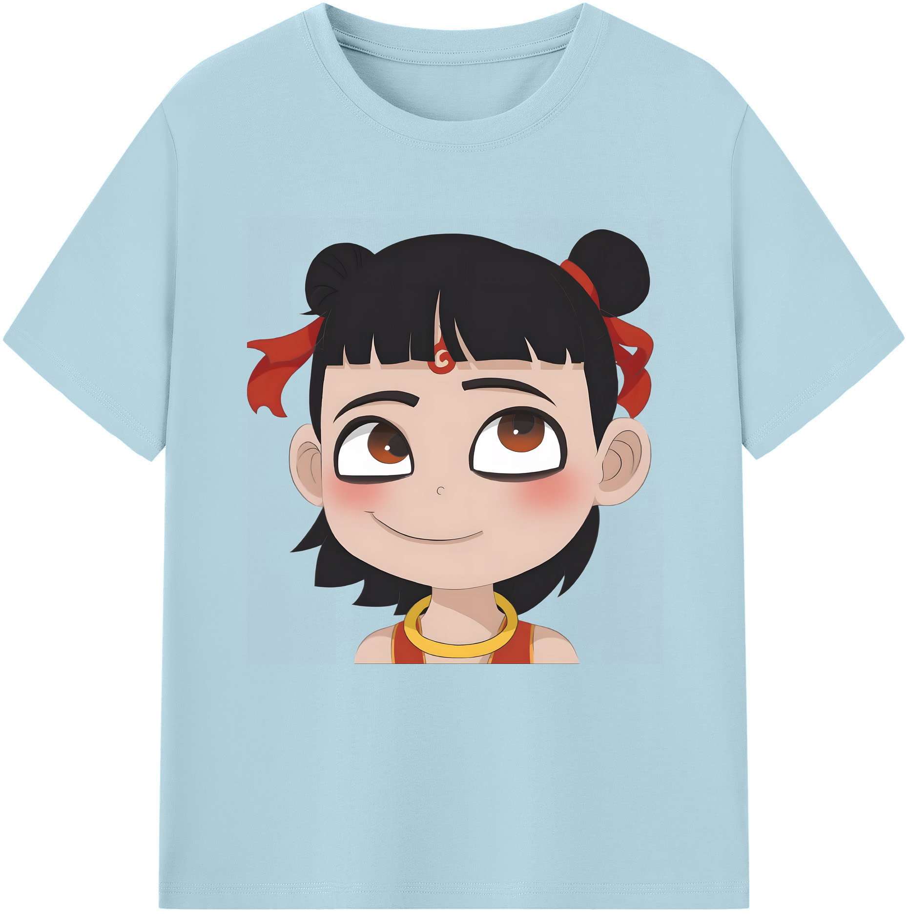 （画像用） Ne Zha 2 ナタ 魔童の大暴れ 綿100％半袖Tシャツ（フロントプリント）
